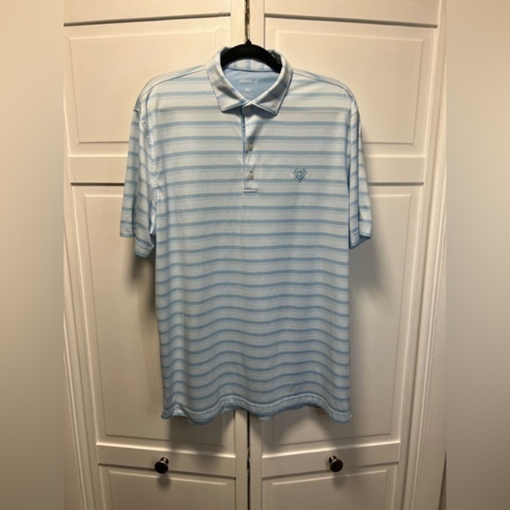 Johnnie-O Men’s Rochdale Polo Shirt Size XL Color Blue And White